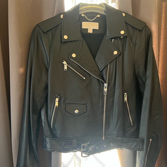 Michael Kors Moto Leather Jacket - Picture 3 of 10